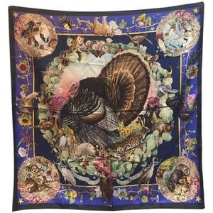 RARE Hermès Texas Wildlife Silk Scarf